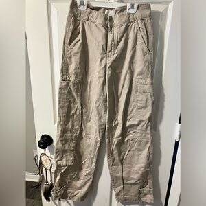 Women's H&M Beige Cotton Cargo Pants